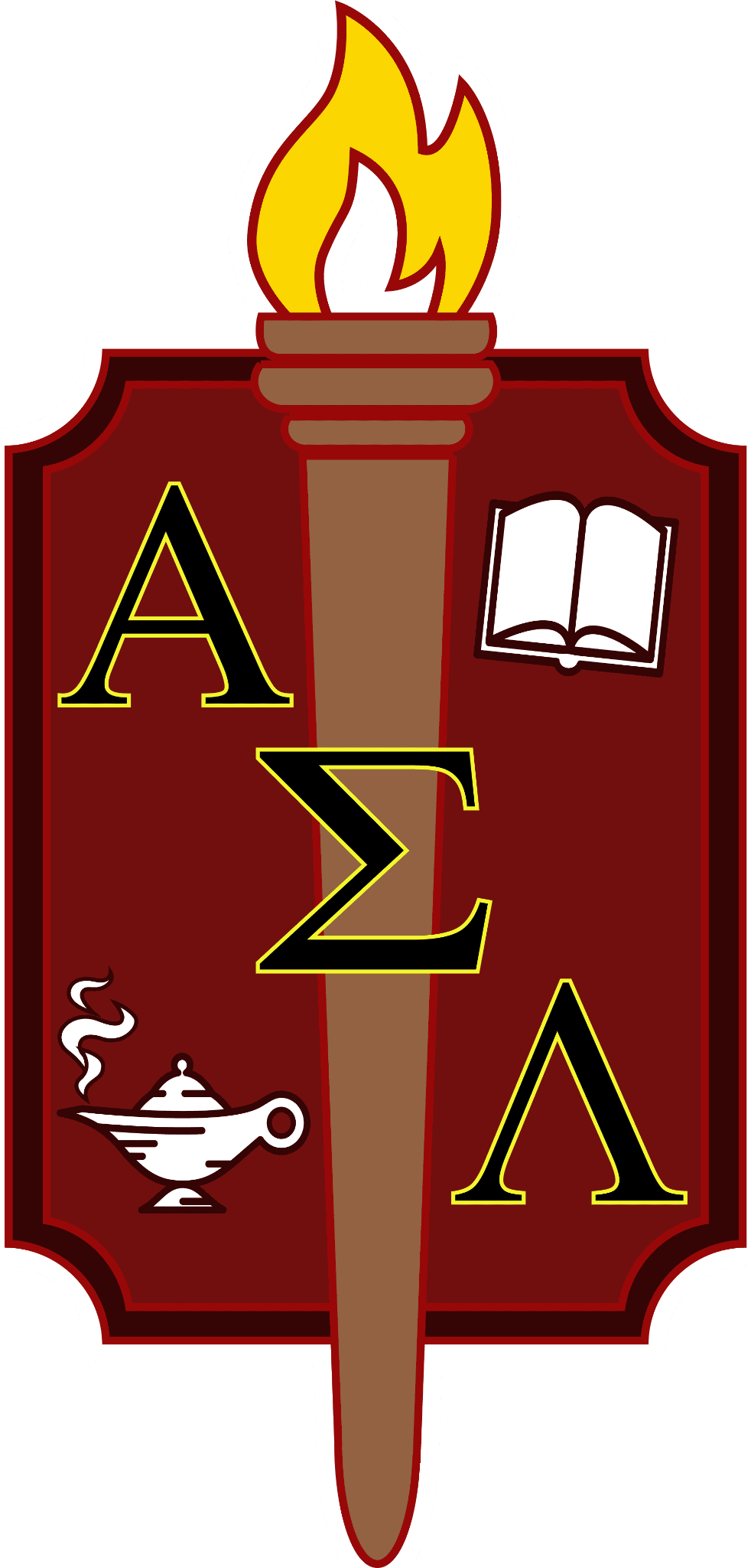Alpha Sigma Lambda torch and shield insignia