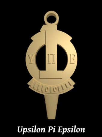 Upsilon Pi Epsilon gold key insignia